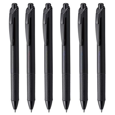 Pentel EnerGel Gel Pen - 0.7mm - Black Colors 6-Pack (BL77A-6)