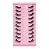 Charming and Sophisticated Fox-style Oblique Flying False Eyelashes, Half Eyelashes, Thick and Curly, Pack of Ten for Makeup