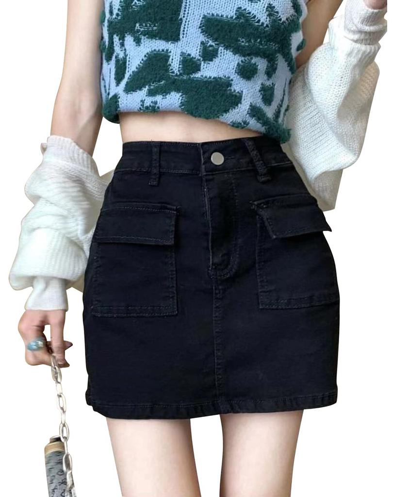 Syvent Denim Mini Sexy Tight Mini Denim Short Jeans Skirt Women's High-Waisted Skirt, Skirt, Skirt,