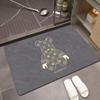 Velvet Violent Bear Quick-Dry Non-Slip Bath Mat - Water-Absorbent Bathroom and Entrance Floor Mat
