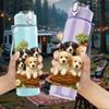 1PC Puppy Nest Family Group Print 750ml Color Plastic Sports Water Bottle Leakproof Flip Straw Lid For Sports Office Home Use