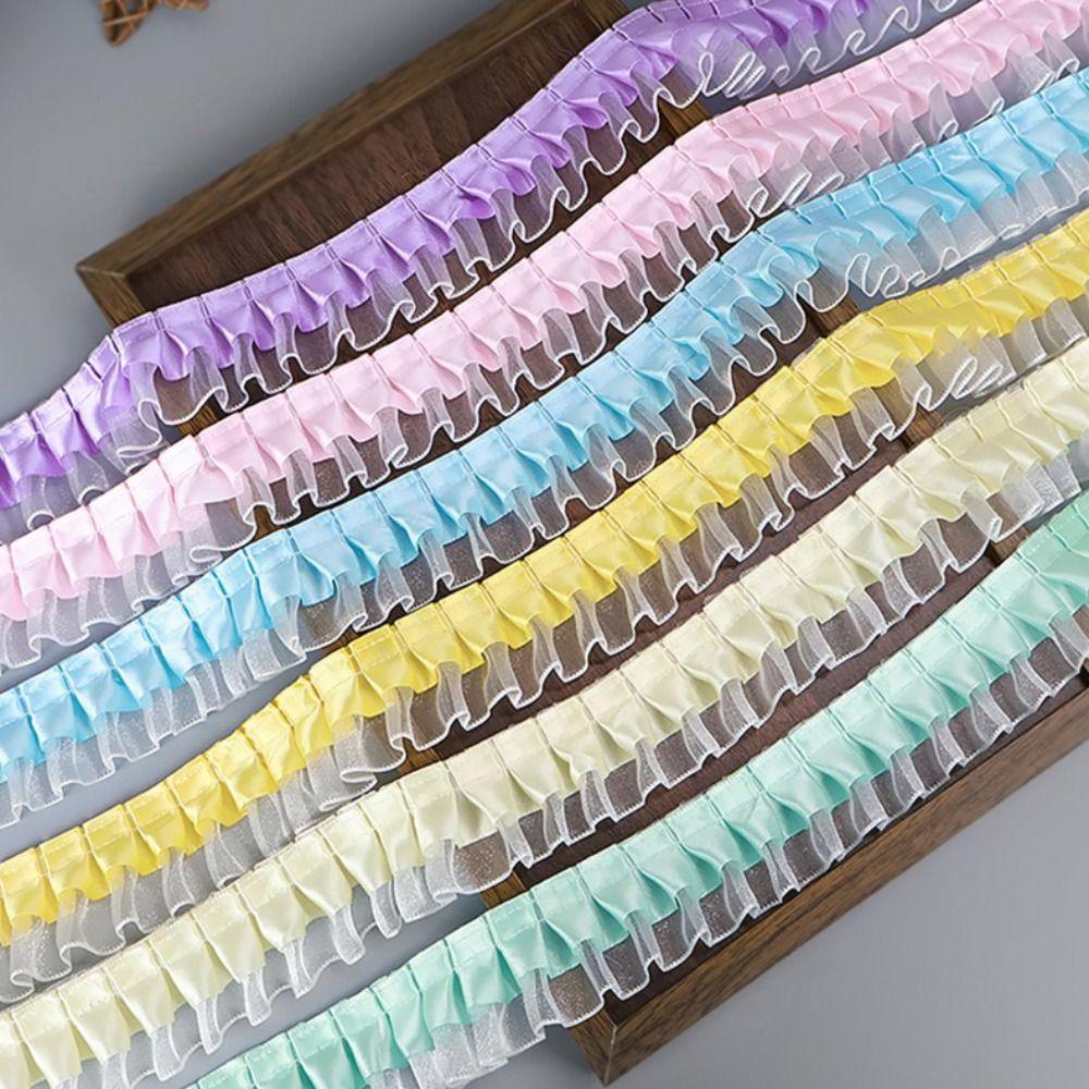 Clothing Decoration Pleated Lace Ribbon Double-layer Multiple Colors Decorative Trim Lace Trim Dress Decorative