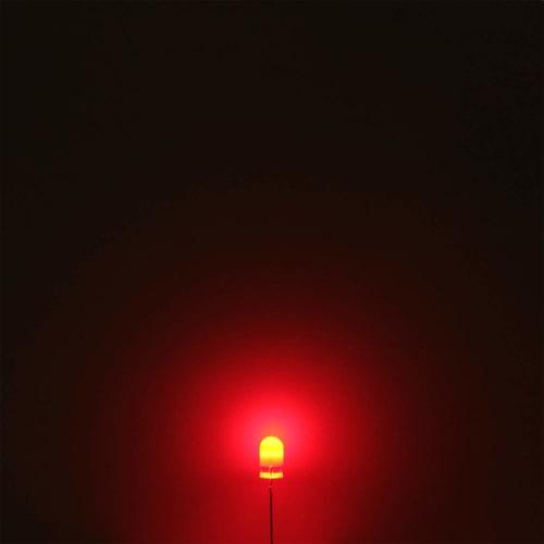 Kaito Denshi (Kaito Electronics) 5mm Light Diffuser Cap for Bullet-Shaped LEDs, OptoSupply Red, OS-CAP-5MK-1 (10 pieces)