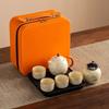 Ru kiln Kung Fu tea set, household new open-piece teapot, tea tray, office, high-end tea making and drinking tea set