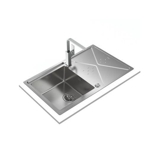 Spüle - TEKA - Brooklyn 50 M-XP - Polierter Edelstahl 18/10 - 1 Becken wendbar - Unterbauinstallation