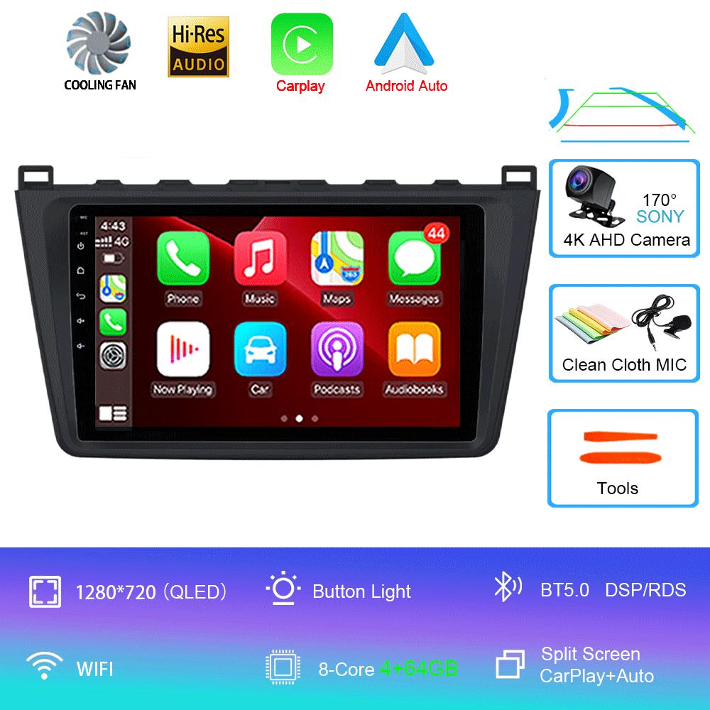 Android14 Carplay Auto Car Radio For Mazda 6 GH 2007 2008 2009 2010 2011 2012 Multimedia GPS Video Player Stereo 2din Head Unit