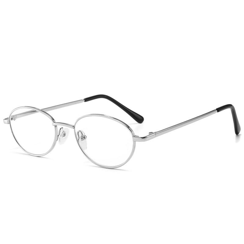 Retro Small Oval Anti-blue Light Computer Reading Glasses Women Man Metal Full Frame Glasses Diopter +1.0 To +4.0