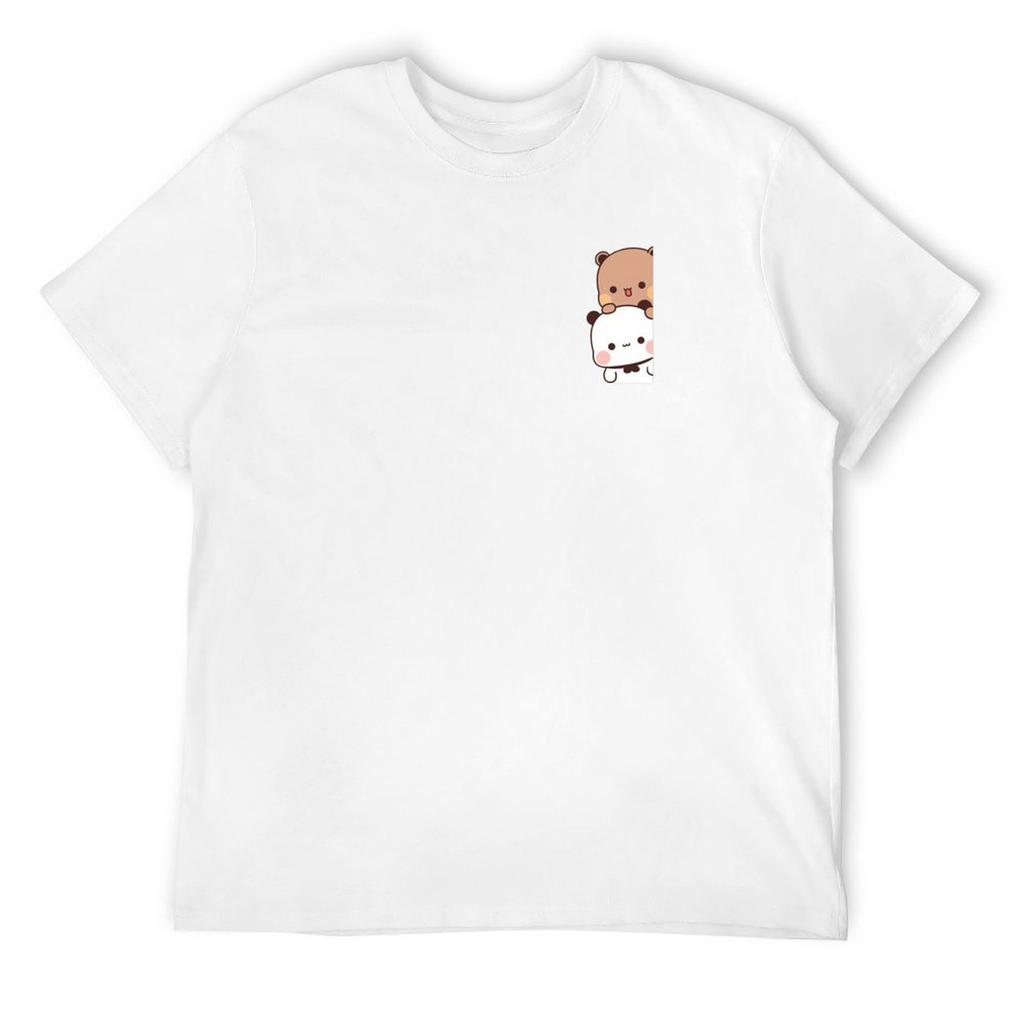 Bubu and Dudu Peeking Cute Bear Couple Panda Yier Bubu Brownie Bear T-Shirt Tees Men T Shirts