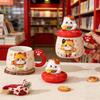 Chinese Style Lucky Cat Mug With Lid High Value Ceramic Cup Gift Water Cup Creative Gift Box Cup Girl
