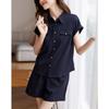 Chic Women's Two-Piece Summer 2026 Set: Loose Fit, Short-Sleeve Top & Wide-Leg Shorts