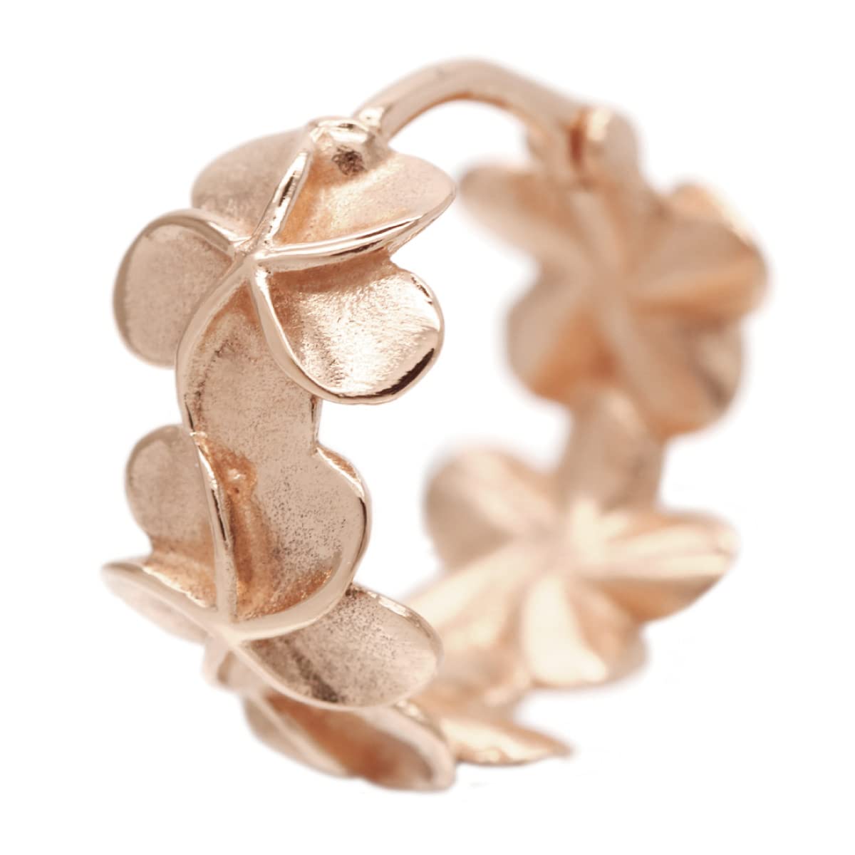 

Хірургічна нержавіюча сталь Одинарний сережковий квітка плюмерії Гавайські ювелірні вироби Кільце Пірсинг для тіла для жінок Рожевий [Piena] (18K Золото) рожевий