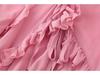 Layered V-Neck Long Dress for Women - European and American Style