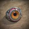 Realistic Blood Red Eyeball Open Ring - Retro and Bold Design