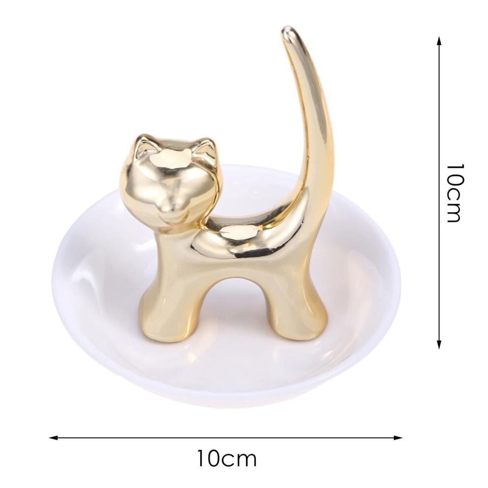 Cat Trinket Dish Jewellery Tray Ring Holder Jewelry Fashion Bracelets Earrings Storage B