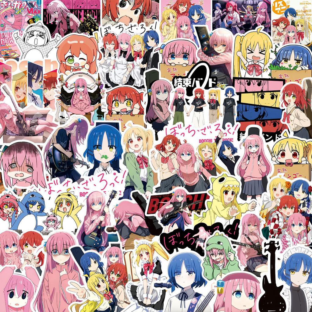 50Pcs Anime BOCCHI THE ROCK! Stickers Toy for Kids Toy DIY Motorcycle Helmet Phone Skateboard Cartoon Decal Sticker Toys