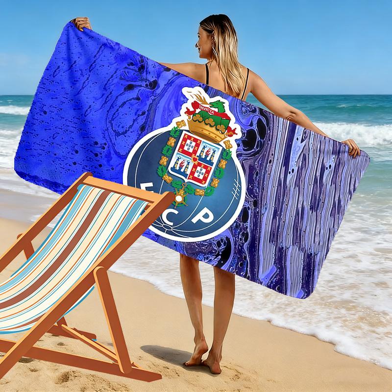 Futebol Clube Do Porto Print Beach Towel, Large Soft Quick Dry Towel for Beach Camping Swimming