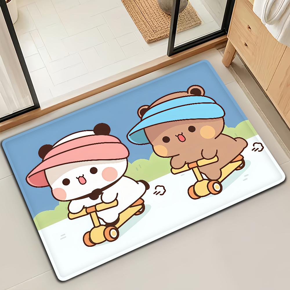 Bubu Dudu Cartoon Anime Door Mat Bath Microfiber Decorative Versatile Flannel Floor Mat Quick Dry Absorbent Non-slip Sole