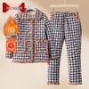 Women's Plus Size Plaid Padded Jacket Set