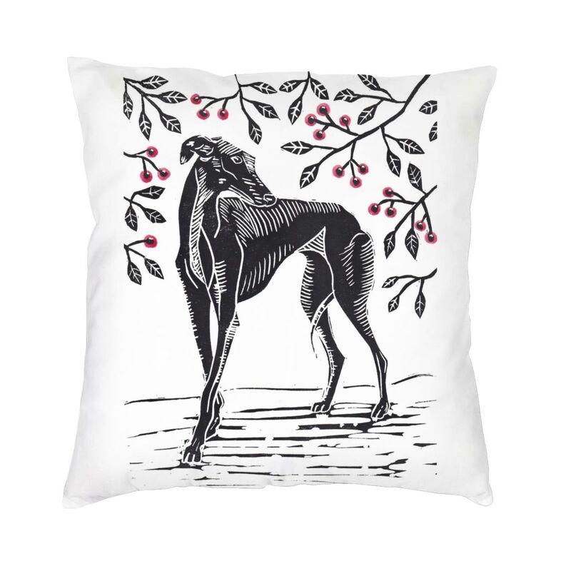 Love Greyhound-Kissenbezug, 66 x 66 cm, Whippet Hound Dog, weicher nordischer Überwurf-Kissenbezug, Heimdekoration, Sofa, modischer Kissenbezug