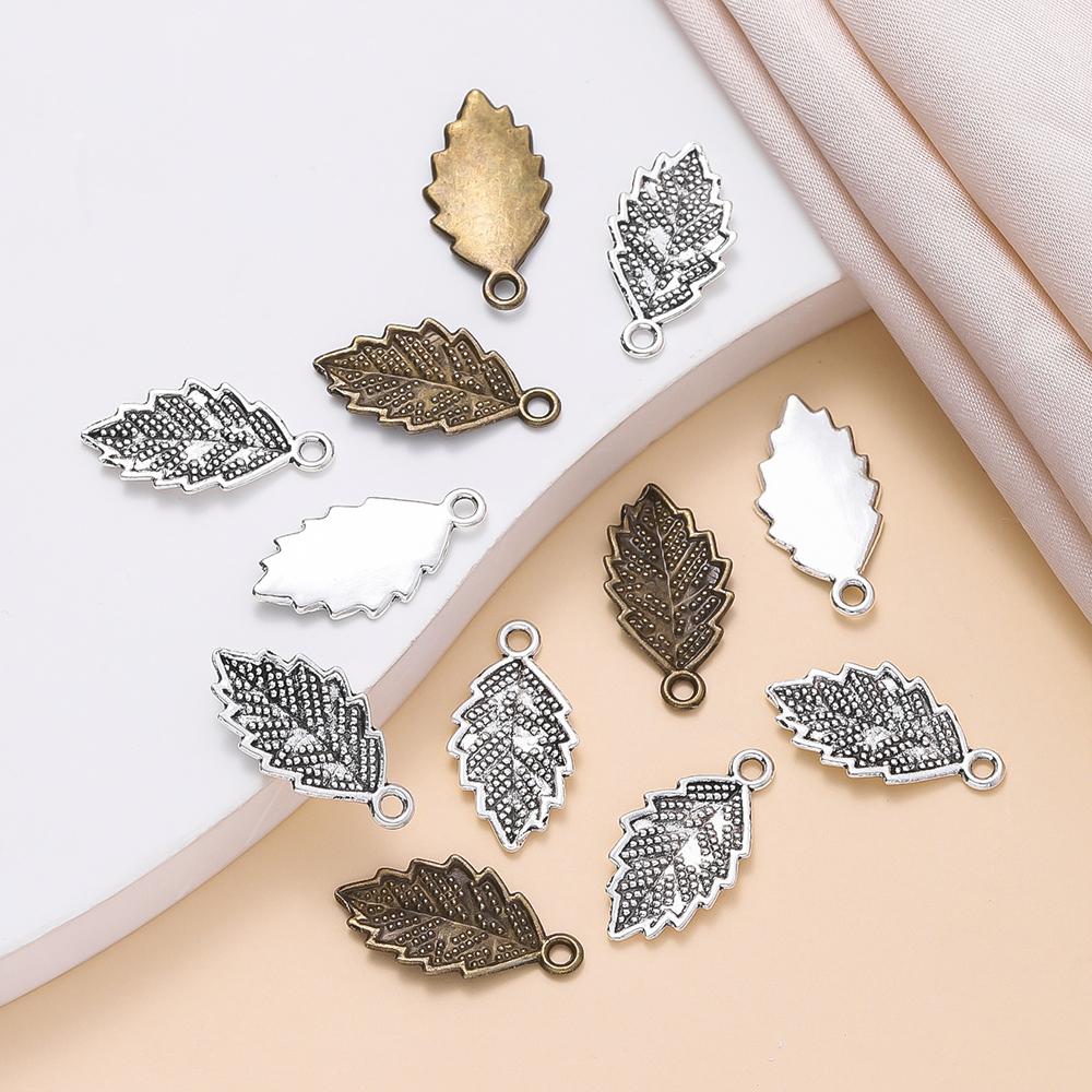 20pcs/lot 22*12.5mm Fashion Antique Tree Leaf Shape Charms Pendant Bracelets Necklace Jewelry Making Findings Accessories
