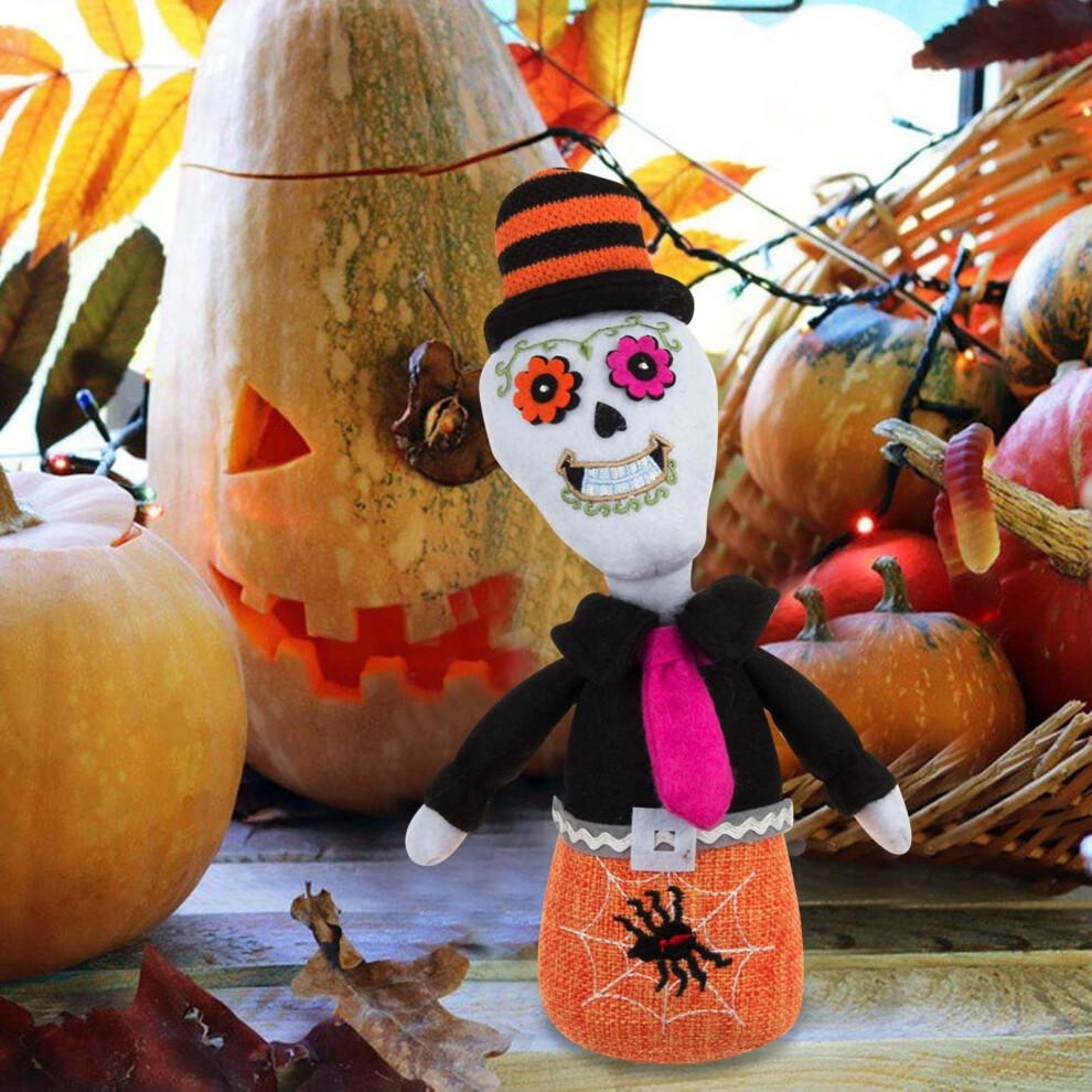 Skeleton Pumpkin Witch Tabletop Decoration Figure Shelf Sitters Figurine Present For Autumn Fall Decor