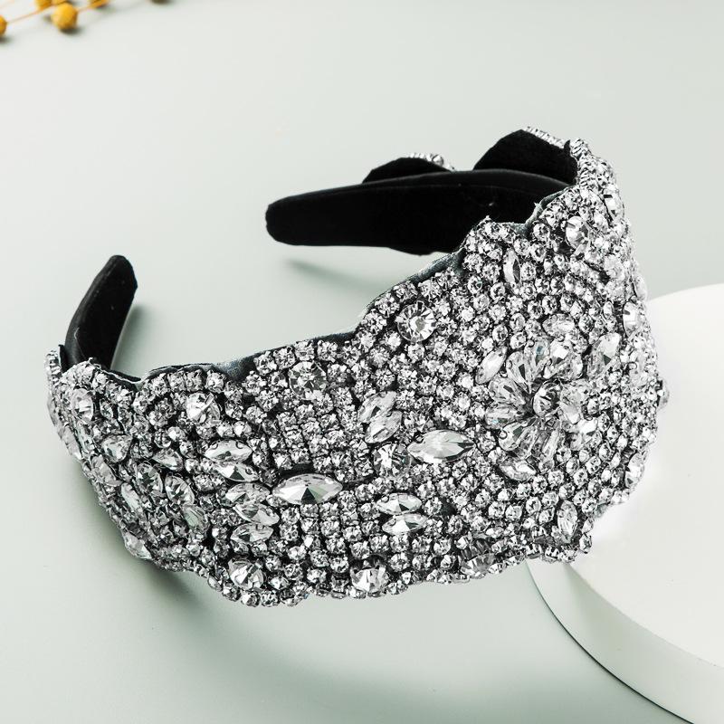 Women's Hair Band Oversized Hyperbolstered Sky Star Color Rhinestone Wide Edge Hair Band Personality Headwear