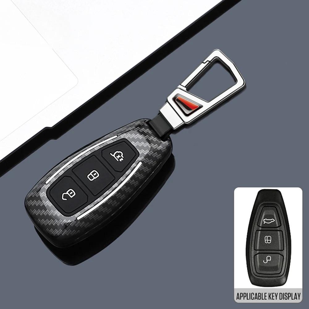 ABS Carbon Fiber Car Remote Key Case Cover Fob for Ford Focus 3 4 Fiesta Fusion Kuga Ecosport Mondeo MK3 MK4 Protect Accessories