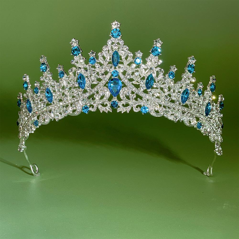 Bride Crown Wedding Dress  Party Crown Birthday Performance Carnival  Crystal Hair Accessory