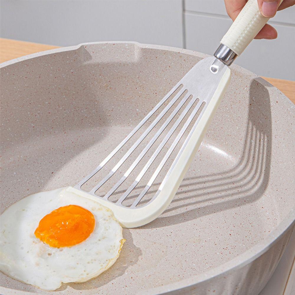 Silicone Handle Fish Frying Spatula Hollow No Damage To Pot Steak Frying Spatula Heat Resistant Butterfly Spatula Nonstick Pan
