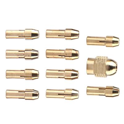11 Piece Collet Chuck 4, Copper Jaw Drill Chuck Set, Knurled  , 0.5, 3.2 Mm Collets, Compatible with   Electric Drill, Grinder