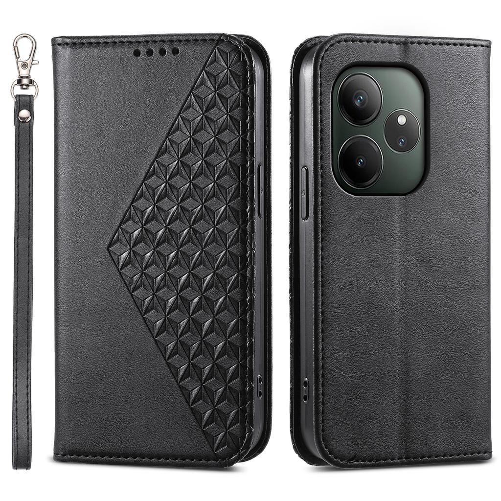 For Realme GT 6 5G Case Calf Texture PU Leather Phone Cover with Wallet