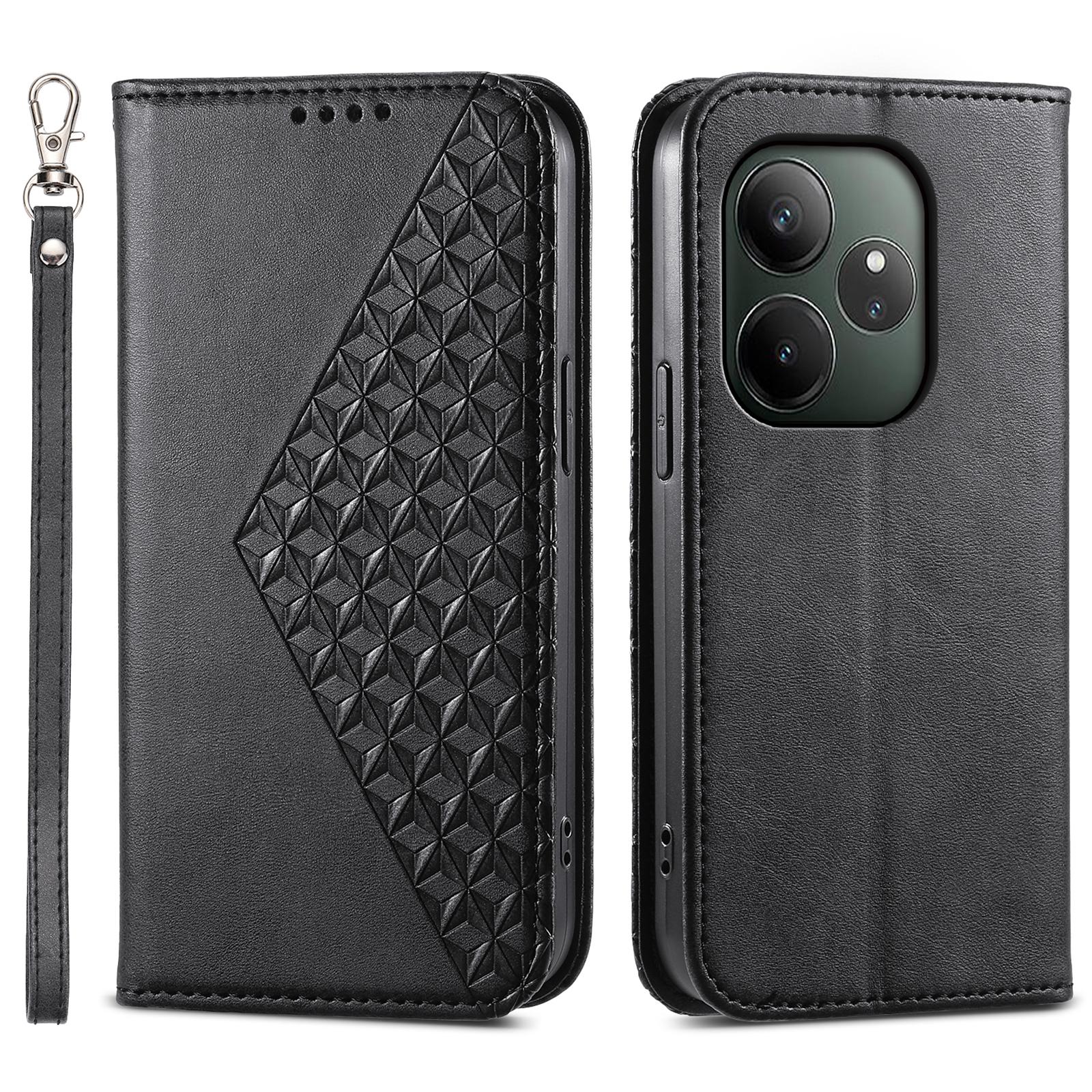 

For Realme GT 6 5G Case Calf Texture PU Leather Phone Cover with Wallet A