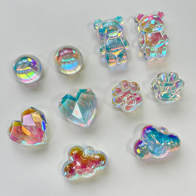 Laser Bear Love Cat Claw Crystal Ball Mobile Phone Airbag Bracket Pasted Three-Dimensional Desktop Support Frame