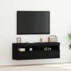 TV Wall Cabinet 2 Pcs Black Oak Effect 60 X 30 X 40 Cm