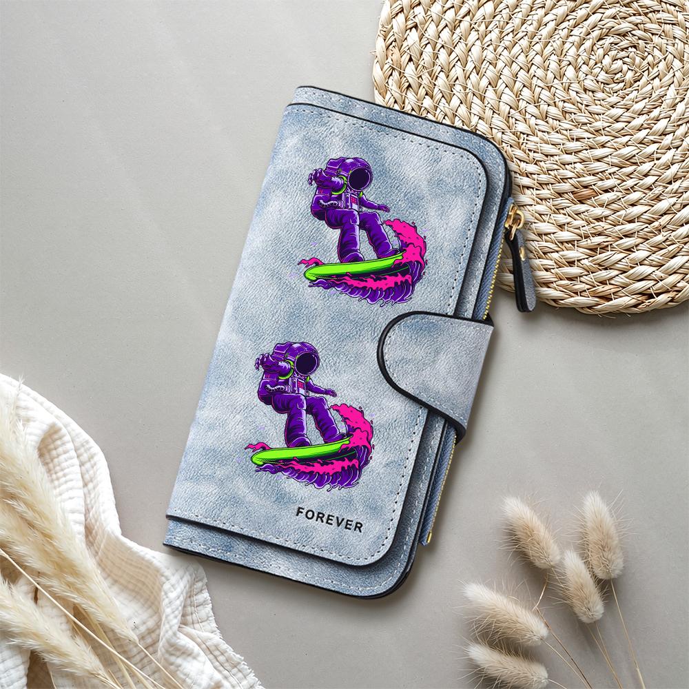 Cool Astronaut Print Long Wallet Fashion Large Capacity Multifunctional Card Holder for Daily Use