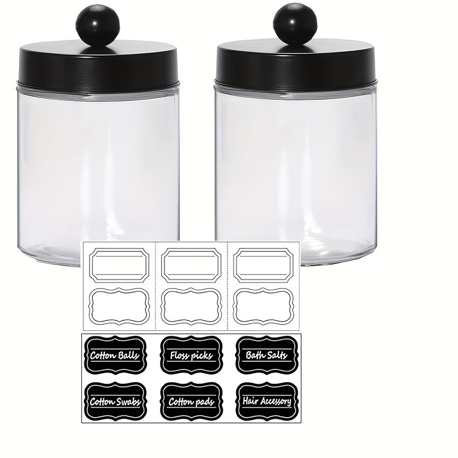 Qtip Holder Dispenser organizer Box Farmhouse Decor for Cotton SwabsBalls Cotton Pads Floss - Clear Plastic Apothecary Jar 2664₽