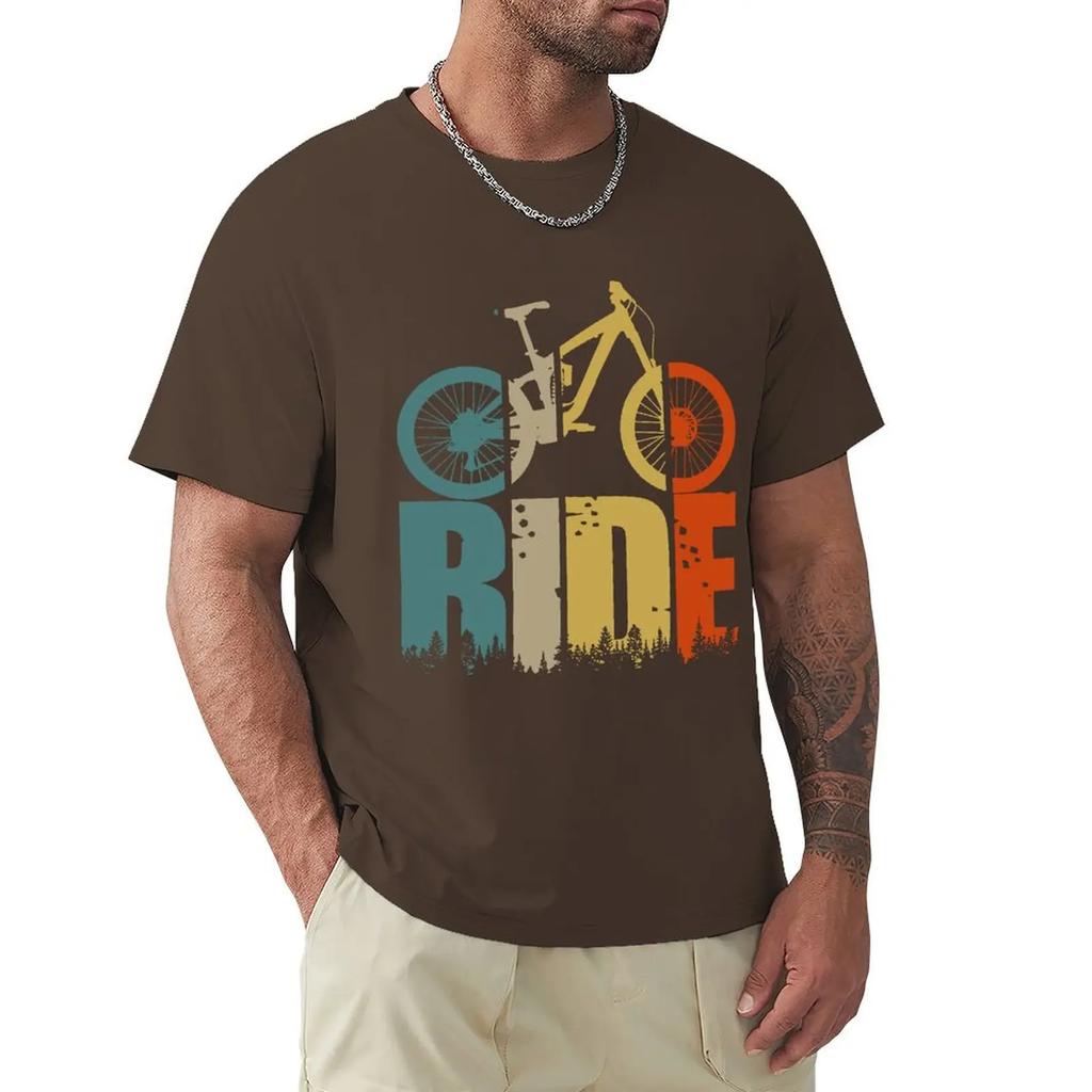 Retro Ride Your Mountain Bike MTB Lover T Shirt Harajuku Short Sleeve T-shirt Cotton Graphics Tshirt Tops