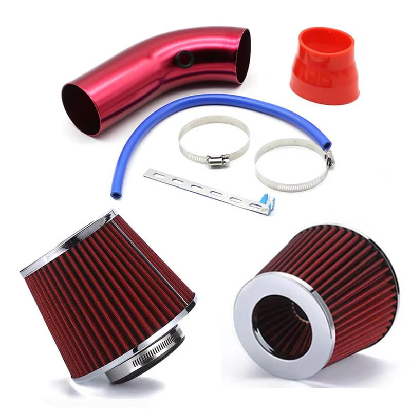 Universal Car Racing Cold Air Intake System Turbo Induction Pipe Tube Kit Cone High Flow Performance Air Filter Inlet 3" 76mm