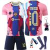 Dětský fotbalový dres Messi 10 Památeční vícebarevný s malými dárky Polyesterové sportovní oblečení