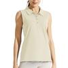Women's Quick-Drying Golf Shirt Sleeveless - XS-XXL Turn-Down Collar Button Tank Top for Tennis Workout Athletic