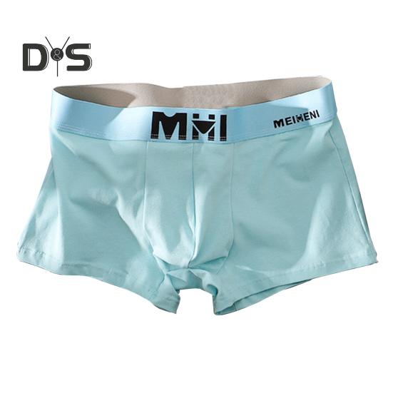 Men Boxer Underwear Mid-rise Elastic Waistband Letter Print Shorts Briefs U-Convex Breathable Panties Daily Wear