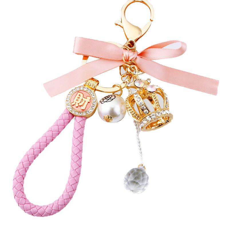 Exquisite Metal Crown Tassel Keyring With Stunning Crystal Embellishments Perfect For Special Occasions