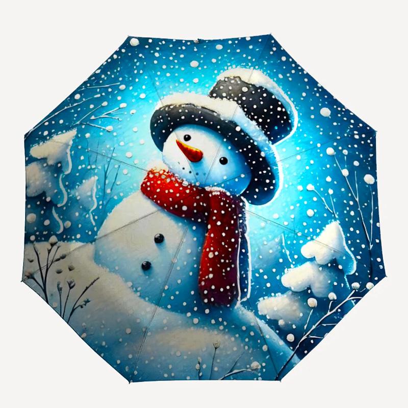 

1pc Snowman Christmas Umbrella - Portable Home Essential, Durable Iron Frame with Rod Structure, Fashion Lovers yy250910200