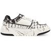 MLB Chunky Liner Abrasion Resistant Low top Skateboard Shoes Unisex Black White 3ASXCA12N-50WHS(Team131-1 S)