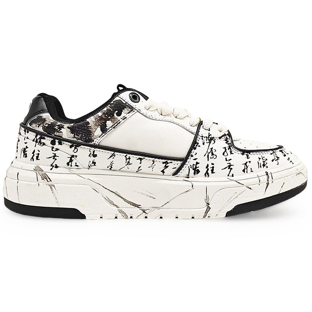 MLB Chunky Liner Abrasion Resistant Low top Skateboard Shoes Unisex Black White 3ASXCA12N-50WHS(Team131-1 S)