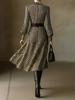 Women's Floral Long Sleeve Tie Waist Dress - Autumn/Winter Fashion