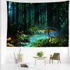 Mistig Paddenstoelenbos Wandkleed Muurdecoratie Fantasie Kunst Abstract Mysterieus Boheems Woonkamer Huisdecoratie