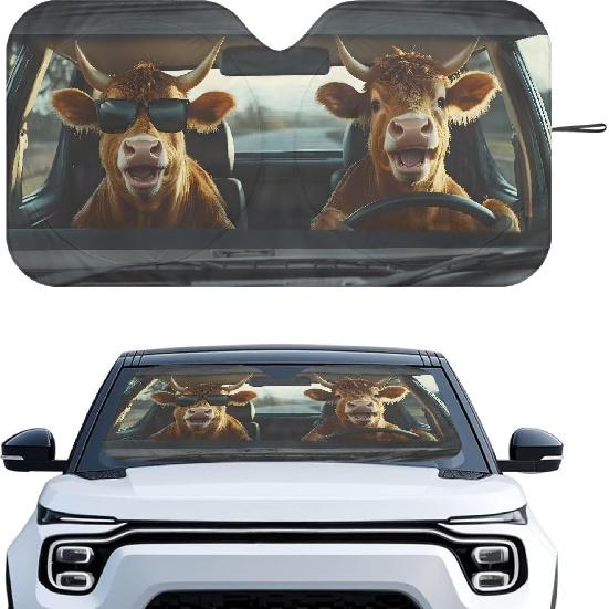 Fashion Cat Car Window Shades Foldable Car Windshield Sunshades Automotive Windshield Sunshades Keep Cool UV Rays Protection for Most Sedan Truck Van