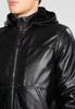 Original Leather Handmade Biker Motorcycle Stylish Black Men's Hoodie Jacket Genuine