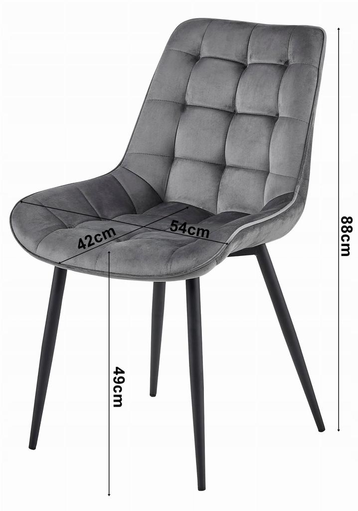 BERA Chair - Black Velvet / Black Legs X 2